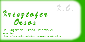 krisztofer orsos business card
